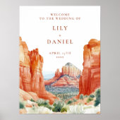 Poster Panneau de bienvenue de mariage à l'aquarelle de m (Devant)