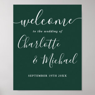 Poster Panneau de bienvenue de mariage à l'écriture chic 
