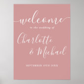 Poster Panneau de bienvenue de mariage à l'écriture de si (Devant)