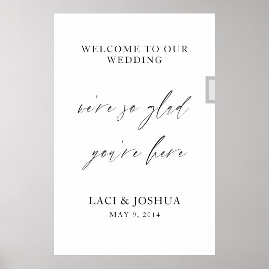 Poster Panneau de bienvenue de mariage à l'écriture éléga (Devant)