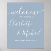 Poster Panneau de bienvenue de mariage à l'écriture manus (Devant)