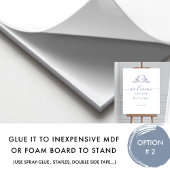 Poster Panneau de bienvenue de mariage à monogramme bleu