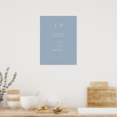 Poster Panneau de bienvenue de mariage à monogramme éléga (Cuisine)