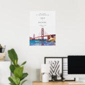 Poster Panneau de bienvenue de mariage à San Francisco (Bureau à domicile)
