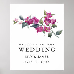 Poster Panneau de bienvenue de mariage au Bougainville mé