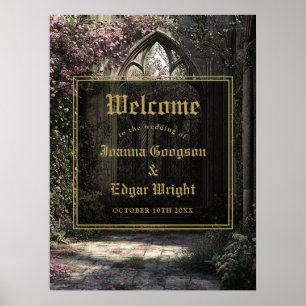 Poster Panneau de bienvenue de mariage au jardin floral g