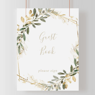 Poster Panneau de bienvenue de mariage automnal à feuilla
