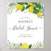 Poster Panneau de bienvenue de mariage avec citron frais (Devant)