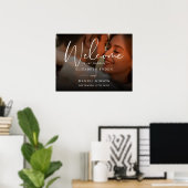 Poster Panneau de bienvenue de mariage avec écriture blan (Bureau à domicile)