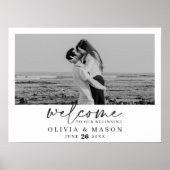 Poster Panneau de bienvenue de mariage avec écriture mode (Devant)