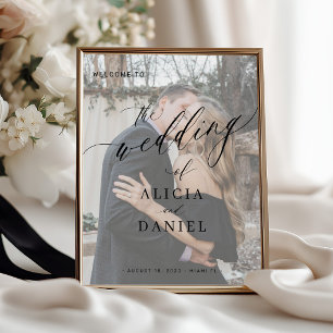 Poster Panneau de bienvenue de mariage avec photo