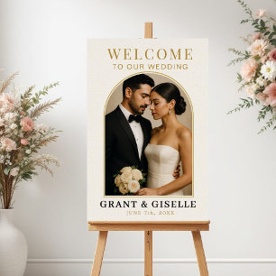 Poster Panneau de Bienvenue de Mariage avec Photo Moderne