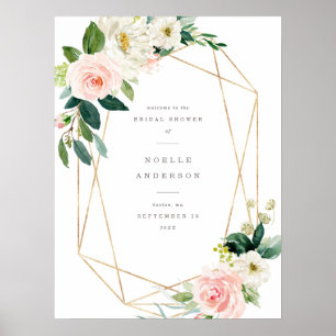 Poster Panneau de bienvenue de mariage avec ressort géomé