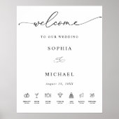 Poster Panneau de bienvenue de mariage avec timeline mini (Devant)