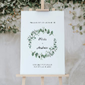Poster Panneau de bienvenue de mariage avec verdure