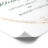Poster Panneau de bienvenue de mariage avec verdure de co (Coin)