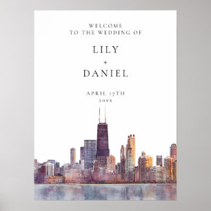 Poster Panneau de bienvenue de mariage avec vue sur Chica