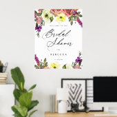 Poster panneau de bienvenue de mariage bohème violet jaun (Bureau à domicile)