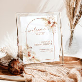 Poster Panneau de bienvenue de mariage boho avec herbe de