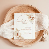 Poster Panneau de bienvenue de mariage boho avec herbe de