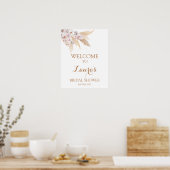 Poster Panneau de bienvenue de mariage boho chic herbe de (Cuisine)