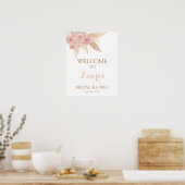 Poster Panneau de bienvenue de mariage boho chic herbe de (Cuisine)