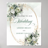 Poster Panneau de bienvenue de mariage botanique boho rom (Devant)