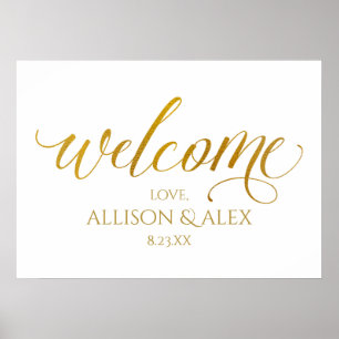 Poster Panneau de bienvenue de mariage C esquissé - Faux