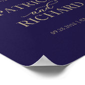 Poster Panneau de bienvenue de mariage | Chic or script m (Coin)