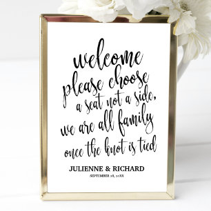 Poster Panneau de bienvenue de mariage Choisissez un sièg