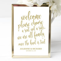 Panneau de bienvenue de mariage Choisissez un sièg