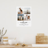Poster Panneau de bienvenue de mariage Collage photo 4 Sc (Cuisine)
