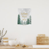 Poster Panneau de bienvenue de mariage d'arbre de Noël ru (Cuisine)