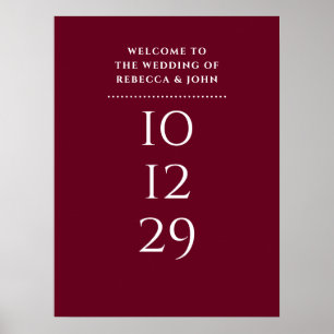 Poster Panneau de bienvenue de mariage date spéciale Bour
