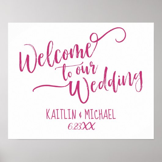 Poster Panneau de bienvenue de mariage de calligraphie de (Devant)