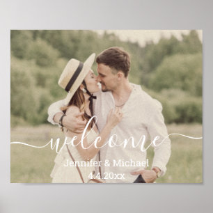 Poster panneau de bienvenue de mariage de campagne de scr