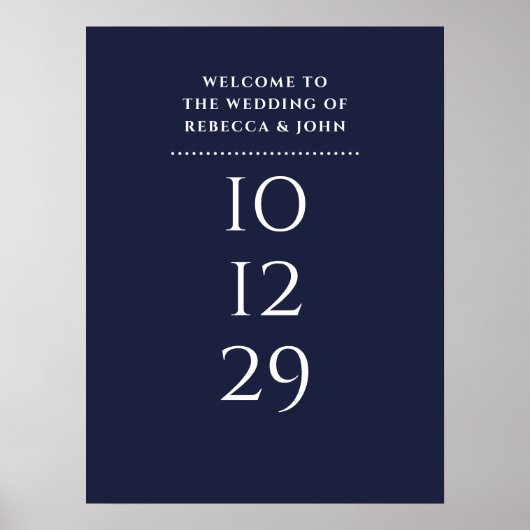 Poster Panneau de bienvenue de mariage de date spéciale b (Devant)