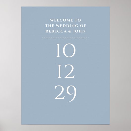 Poster Panneau de bienvenue de mariage de date spéciale B (Devant)