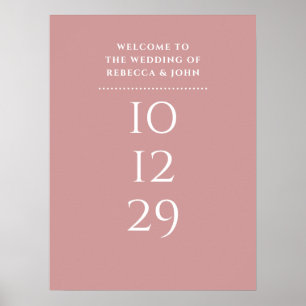 Poster Panneau de bienvenue de mariage de date spéciale R