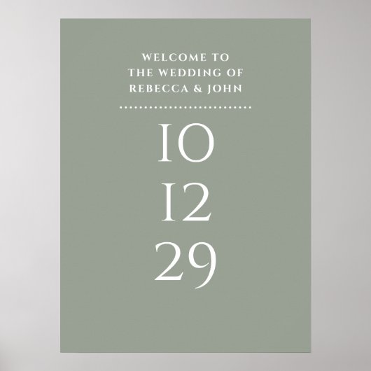 Poster Panneau de bienvenue de mariage de date spéciale V (Devant)
