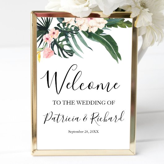 Poster Panneau de bienvenue de mariage de destination tro