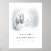 Panneau de bienvenue de mariage de la chouette de