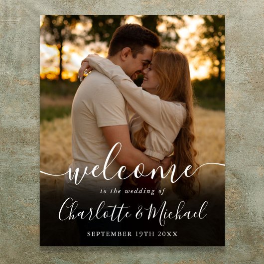 Poster Panneau de bienvenue de mariage de photo de script
