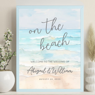 Poster Panneau de bienvenue de mariage d'été sur la plage
