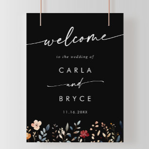Poster Panneau de bienvenue de mariage DIY de fleur sauva