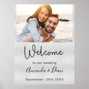 Poster Panneau de bienvenue de mariage écriture photo arg