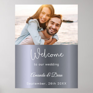 Poster Panneau de bienvenue de mariage écriture photo arg