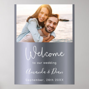 Poster Panneau de bienvenue de mariage écriture photo arg