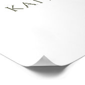 Poster Panneau de bienvenue de mariage élégant Fleurs bla (Coin)