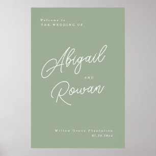 Poster Panneau de bienvenue de mariage élégant minimalist